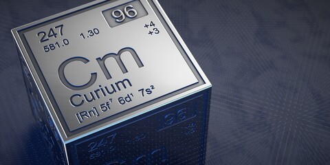Curium. Element 96 of the periodic table of chemical elements. 