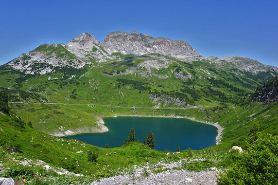 Formarinsee und Rote Wand im Lechquellengebirge, Vorarlberg, &Ouml;sterreich