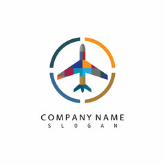 Airplane icon vector illustration design Logo Template