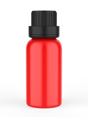 Blank mini screw cap bottle template, 3d render illustration.