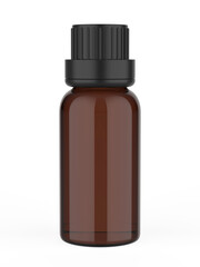 Blank mini screw cap bottle template, 3d render illustration.