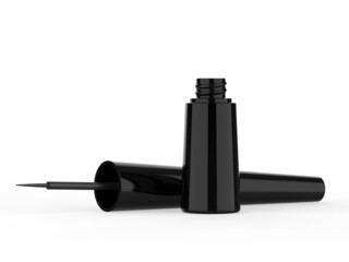 Blank liquid eye liner bottle template, 3d render illustration.