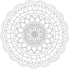 Leaf Flower Petal Coloring Mandala Art Simple Graphic Shape Vector Floral Oriental Outline Vintage Decorative Elements Pattern Illustration Islam Arabic Indian Turkish Mystic Religion Morals Lotus