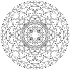 Leaf Flower Petal Coloring Mandala Art Simple Graphic Shape Vector Floral Oriental Outline Vintage Decorative Elements Pattern Illustration Islam Arabic Indian Turkish Mystic Religion Morals Lotus