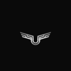 letter u wing vector logo design. logo template