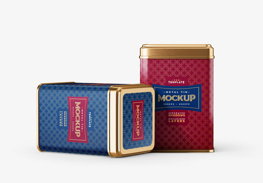 Square Tin Can Mockup