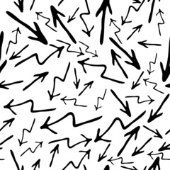 Seamless pattern with doodle arrows