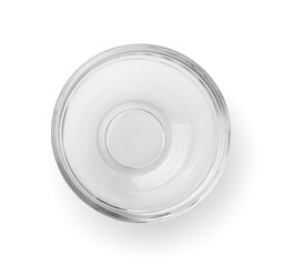 Top view of empty glass bowl