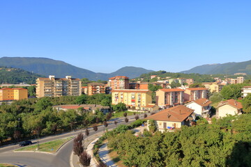 View of the landscape near the village Avellino in Italy