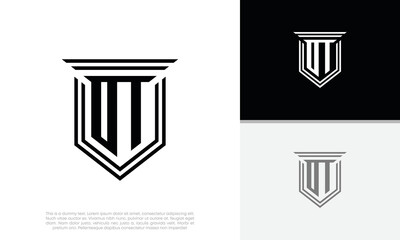 Initials DT. OT logo design. Luxury shield letter logo design.