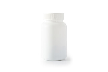 white pill bottle isolated on white background