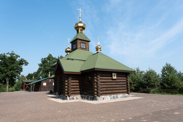 Orthodox hermitage located on an islet between the canals. Tranquility and peace for this community. Summer sunny day