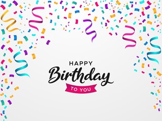 Happy birthday banner and card vector background