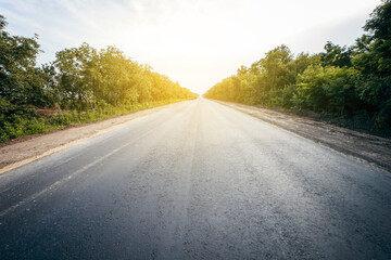 Fototapeta premium Background of road with sunlight