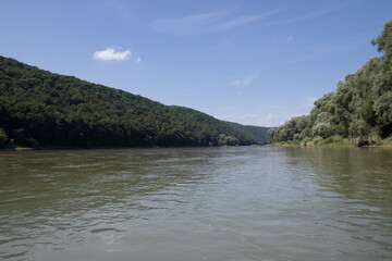 Dniester river in the middle of summer day