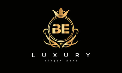 BE royal premium luxury logo with crown