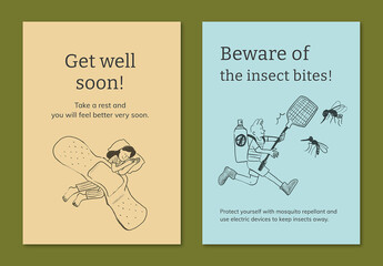 Common Illnesses Poster Layout with Doodle