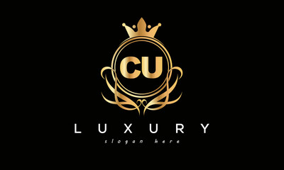 CU royal premium luxury logo with crown