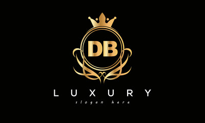 DB royal premium luxury logo with crown