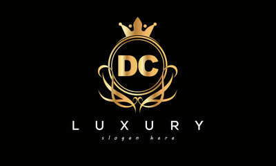 DC royal premium luxury logo with crown