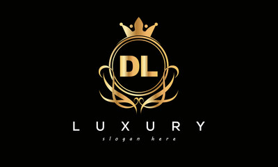 DL royal premium luxury logo with crown