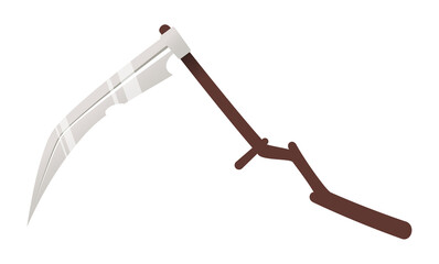 Sharp scythe - creative, modern cartoon style object