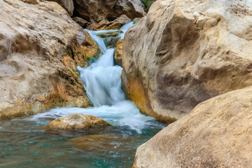 Small waterfall in Goynuk canyon in Antalya province, Turkey