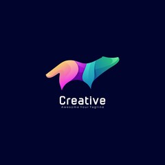 Racoon gradient modern colorful logo template