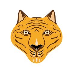 Tiger head vector on white background.