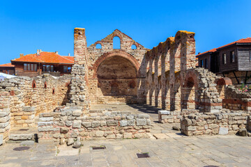 Byzantine Church of Saint Sophia, also known as the Old Bishopric in the old town of Nessebar, Bulgaria. UNESCO World Heritage Site