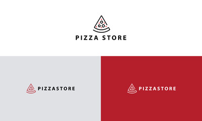 Pizza Store Modern, Minimalist, Logo Design. Pizza Slice, restaurant, icons, Vector illustration template.
