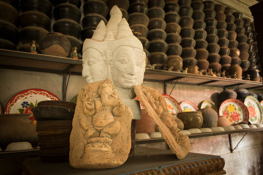 The head statue of an old Buddha image is related to history and religion.