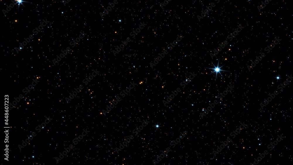 Poster night starry skies with twinkling or blinking stars motion background. 4k 3d looping seamless space 