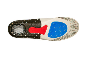 Orthopedic insole insulated on a white background.Orthopedic sports insoles.