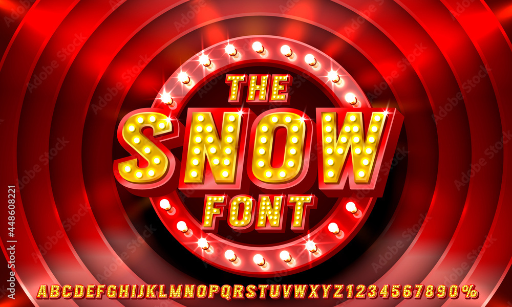 Fototapete show font set collection, letters and numbers symbol. vector