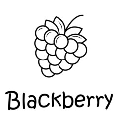 Badge blackberry with the inscription. Vector image, eps