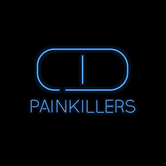 Painkillers glowing neon illustration
