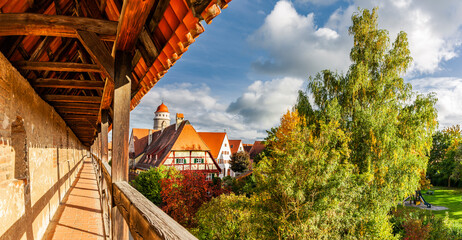 Stadtansicht von der Altstdt Nördlingen in Bayern
