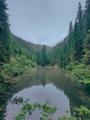 lake in ukrainian carpathian mountains