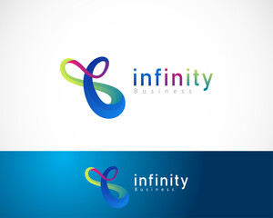 infinity logo creative color gradient business web connect