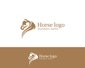 Horse logo creative head animal tattoo design vector