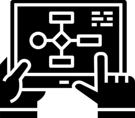 Flow chart process icon. Business concept icon style