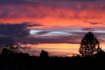 sunset over the city