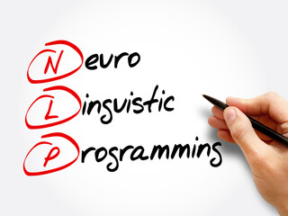 NLP - Neuro Linguistic Programming acronymб health concept background