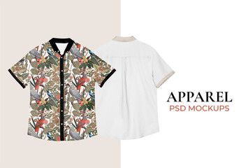 Hawaiian Shirt Mockup for Mens Casual Apparel