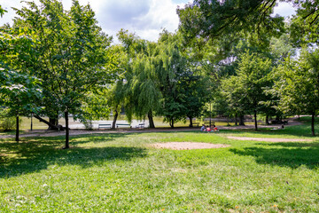Summer picnic in beautiful park in Bucharest
