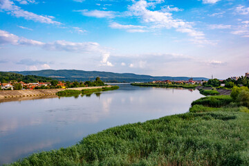 Beautiful river on a sunny summer day in Goranu, Romania