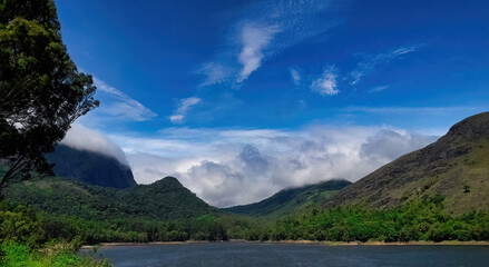 Beautiful landscape view at Kadamparai dam backwaters.