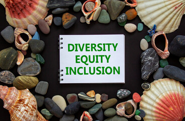 DEI, diversity, equity, inclusion symbol. Words DEI, diversity, equity, inclusion on a beautiful...
