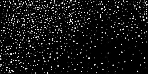 Silver shine of confetti on a black background. Illustration of a drop of shiny particles. Decorative element. Element of design. Vector illustration, EPS 10.